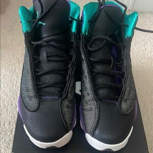 Jordan Kids Black and Teal Sneakers